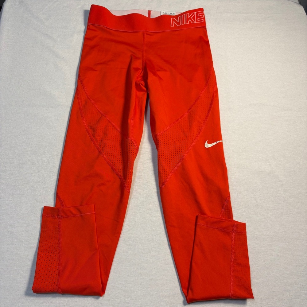 Nike, Pro Dri-FIT Leggings, orange/red, Small, Good, MSRP $50